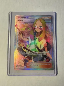 Pokemon Mina Trainer Lost Thunder Full Art Rare Card 211/214 NM - Image 1