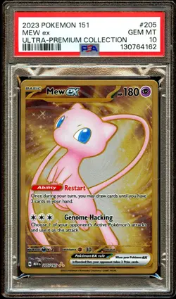 PSA 10 GEM MINT Mew Ex 205/165 GOLD METAL Ultra Premium PROMO Pokemon Card 162 - Image 2