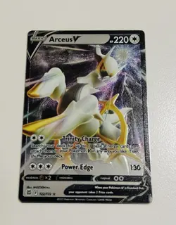 Pokemon TCG Arceus V 122/172 METAL Card Holo Rare - Image 1