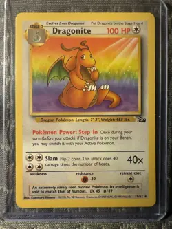 NM Pokemon Card Fossil Set Dragonite 19/62 Non Holo WOTC - Image 1