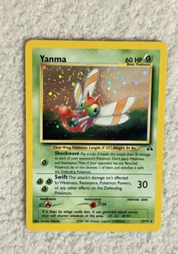 2001 Yanma 17/75 Neo Discovery Holo Rare SWIRL Pokemon TCG Card Good Condition! - Image 1