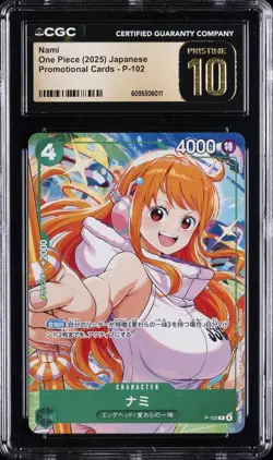 2025 ONE PIECE JAPANESE PROMO CARDS #P-102 NAMI CGC 10 PRISTINE - Image 1