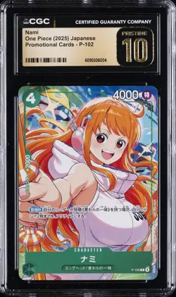 2025 ONE PIECE JAPANESE PROMO CARDS #P-102 NAMI CGC 10 PRISTINE - Image 1