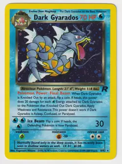 Dark Gyarados 8/82 Team Rocket Holo Rare Pokemon Card - Raw Unlimited - VLP - Image 1