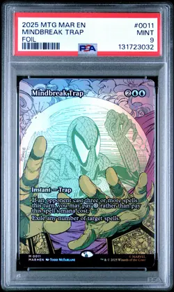 2025 MTG MARVEL'S SPIDER-MAN: SOURCE MAT FOIL #0011 MINDBREAK TRAP PSA 9 - Image 1