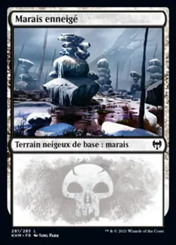 Magic The Gathering MTG SNOW-COVERED SWAMP (281) FRENCH Kaldheim NM Near Mint - Image 1