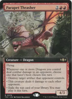 Parapet Thrasher (Extended Art) R Commander: Tarkir: Dragonstorm 76 NM MTG - Image 1