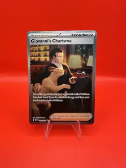 Pokemon 151 Giovanni's Charisma 204/165 Special Illustration Rare SV Holo NM - Image 1