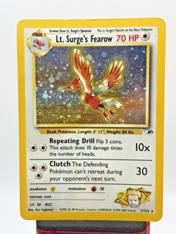 Lt. Surge's Fearow 7/132 WotC Gym Heroes Holo Rare Pokemon TCG MP English - Image 1