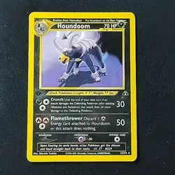 Pokemon TCG Houndoom 23/75 Neo Discovery 1st Edition Non Holo Rare LP - Image 1