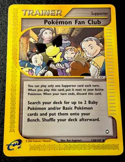 Pokemon Fan Club 130/147 LP Adorable Baby Pichu Growlithe Art 2002 Aquapolis! - Image 1