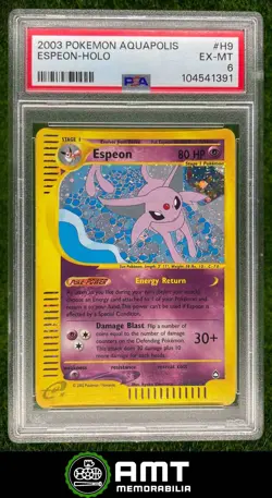 104541391 2003 Pokemon Aquapolis #H9/H32 Espeon Holo PSA 6 - Image 1
