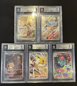 BGS 9 Pokemon Card 151 Japanese Ar Art Rare 5Card Set Bulk Different Types - Image 1