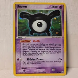 Unown X X/28 - EX Unseen Forces Holo Rare Pokemon Card - MP - - Image 1