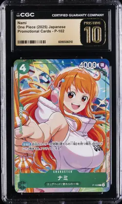 2025 ONE PIECE PROMO CARDS JAPANESE #P-102 NAMI CGC 10 PRISTINE - Image 1