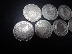 Pokemon Card Meiji Promo Battle Coin Silver x7 Chansey Pidgeotto etc #5983 PLAY - Image 2