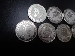 Pokemon Card Meiji Promo Battle Coin Silver x7 Hitmonchan Dugtrio etc #5695 PLAY - Image 2