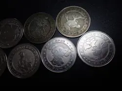 Pokemon Card Meiji Promo Battle Coin Silver x7 Meganium Totodile etc #5701 PLAY - Image 3