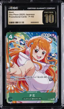 2025 ONE PIECE PROMO CARDS JAPANESE #P-102 NAMI CGC 10 PRISTINE - Image 1