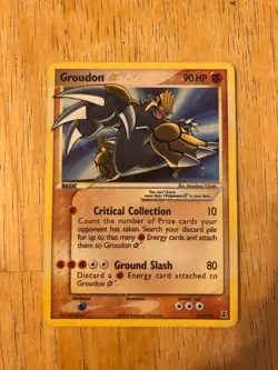 Pokemon Groudon Gold Star Holo Rare Card 111/113 Delta Species - Image 1