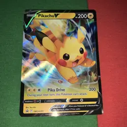 Pikachu V SWSH285 Basic Black Star Promo Crown Zenith Pokemon TCG 2023 Card - Image 1