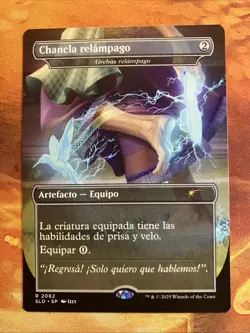 MTG Spanish Borderless Chancla relampago - Lightning Greaves SLD: Nuestra Magia! - Image 1