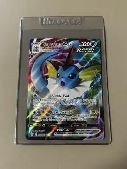 Pokemon English TCG Card Evolving Skies Vaporeon VMAX 030/203 Holo - Image 1