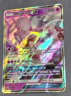 Pokemon MEWTWO GX SM196 Sun & Moon Promo Holo Foil 2019 = EX - Image 2