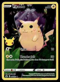 2021 Pokemon SWSH Celebrations Pikachu Rare Holo #005 C C23 - Image 1