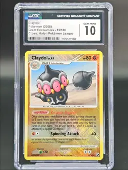 CLAYDOL LV.45 2008 POKEMON GREAT ENCOUNTER HOLO PKM LEAGUE 15/106 CGC 10 - Image 1