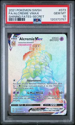 2021 Pokemon Shining Fates Alcremie VMAX Full Art Secret Rare #073 PSA 10 - Image 1