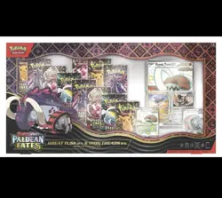 Pokemon Paldean Fates Great Tusk/Iron Threads Ex Premium Collection IN HAND - Image 1