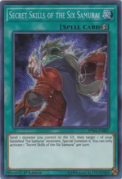 Yugioh! LP Secret Skills of the Six Samurai - SPWA-EN007 - Secret Rare - 1st Edi - Image 1