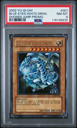 Blue-Eyes White Dragon JMP-001 Shonen Jump Promo Ultra Rare YuGiOh PSA 8 - Image 1