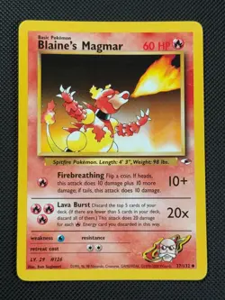 Blaine's Magmar 37/132 REGULAR Pokemon Card WOTC Gym Heroes Uncommon - Image 1