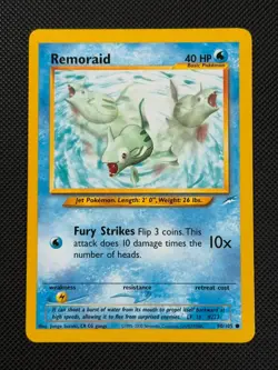 Remoraid 80/105 REGULAR Pokemon Card WOTC Neo Destiny Unlimited Common - Image 1