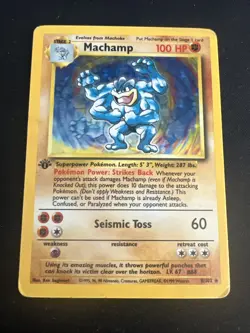 1999 Base Set Vintage Pokemon 2 Card Lot: Holo 1st Edition Machamp & Zapdos - Image 2