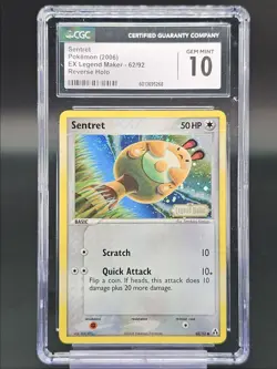 SENTRET 2006 POKEMON EX LEGEND MAKER COMMON REVERSE HOLO 62/92 CGC 10 - Image 1