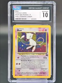 MEW 2000 POKEMON BLACK STAR PROMOS HOLO POKEMON LEAGUE #9 CGC 10 - Image 1