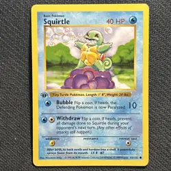 Squirtle 63/102 1st Edition Base Set Shadowless 1999 Pokemon - Image 1