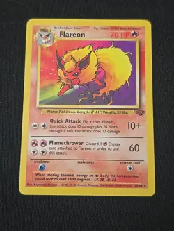 Flareon 19/64 Jungle Regular Black Star Rare WOTC Vintage Pokemon TCG LP - Image 1