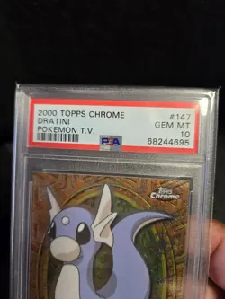 PSA 10 2000 Pokemon Game Topps Chrome Dratini TV Rare Base Series 2 GEM MINT 147 - Image 3