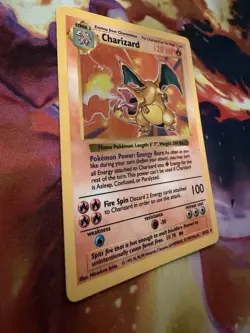 1999 Pokemon Base Set Shadowless Charizard Holo 4 / 102 WOTC Vintage - Image 2