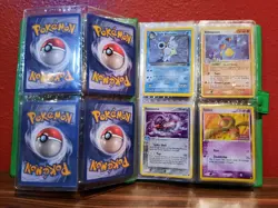 Pokemon vintage green Growlithe 4-pocket binder with cards from early sets - Image 5