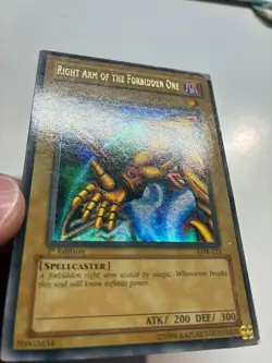 USA Seller Yugioh Right Arm of the Forbidden One LOB-122 1st Ed Ultra Rare MP - Image 3