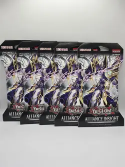 Lot Of 5 Packs alliance Insight 1st Edition Sleeved Sealed Yu-Gi-Oh Booster Pack - Image 1