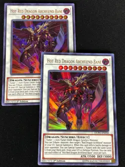 YUGIOH HOT RED DRAGON ARCHFIEND BANE DUPO-EN058 1ST ULTRA X2 (NM) - Image 1