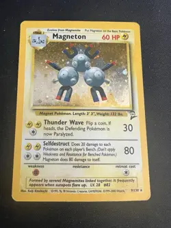 1999 Base Set 2 Vintage Pokemon 2 Card Lot: Magneton 9/130 & Poliwrath 15/130 - Image 4