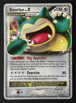 Pokemon Snorlax LV. X 111/111 Rising Rivals Ultra Rare Holo Card (LP) - Image 1