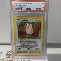 Pokemon TCG Clefable Prerelease Holo Rare Card 01/64 WOTC Promo Jungle - Image 1